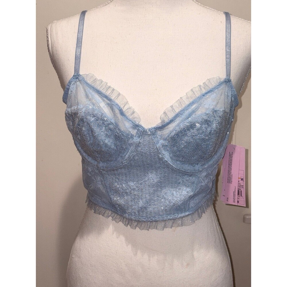 wild fable Light Blue Lace Bustier Tank Top